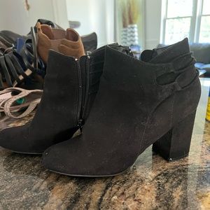 Black suede booties
